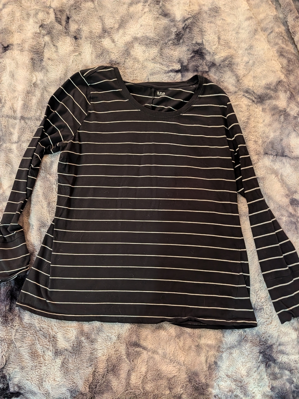 a.n.a Black Stripe Long-Sleeve Tee